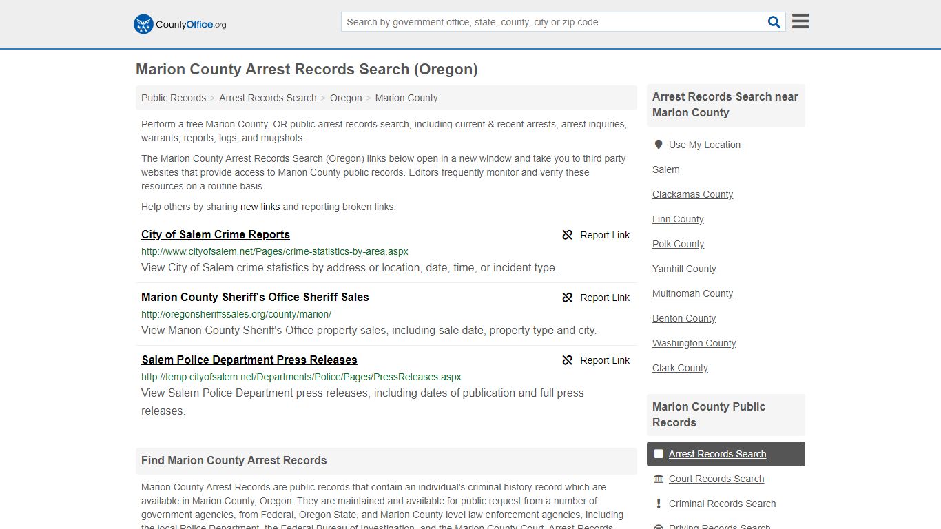 Arrest Records Search - Marion County, OR (Arrests & Mugshots)